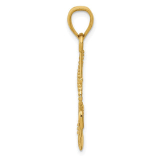 14k Yellow Gold Polished Anchor w/Rope Pendant K5395