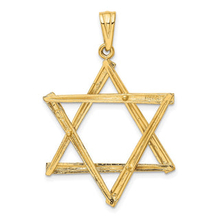 14k Yellow Gold Star Of David Pendant K541