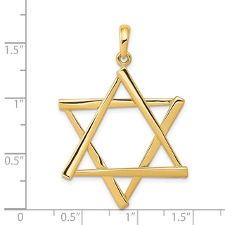 14k Yellow Gold Star Of David Pendant K541