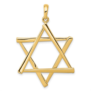 14k Yellow Gold Star Of David Pendant K541