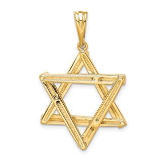 14k Yellow Gold Star Of David Pendant K542