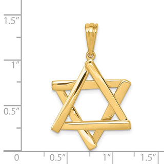 14k Yellow Gold Star Of David Pendant K542