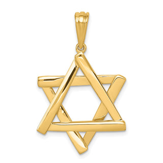 14k Yellow Gold Star Of David Pendant K542