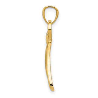 14k Yellow Gold Polished Ribbon Bow Pendant