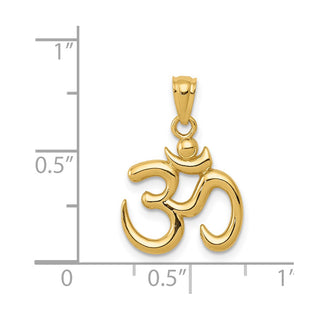 14k Yellow Gold Polished Om Symbol Pendant K5437