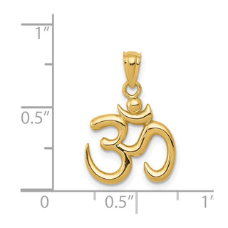 14k Yellow Gold Polished Om Symbol Pendant K5437