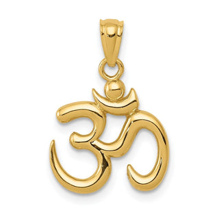 14k Yellow Gold Polished Om Symbol Pendant K5437
