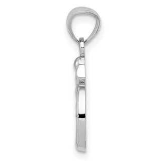 14K White Gold Polished Om Symbol Pendant