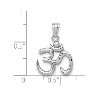 14K White Gold Polished Om Symbol Pendant