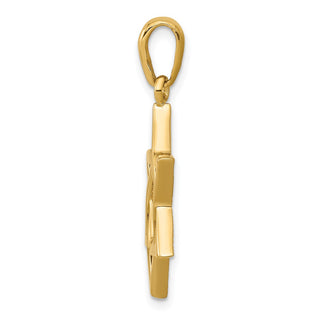 14k Yellow Gold Star Of David Pendant K544