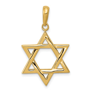 14k Yellow Gold Star Of David Pendant K544