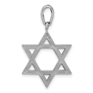 14k White Gold Star Of David Pendant K545