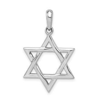 14k White Gold Star Of David Pendant K545