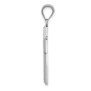 14k White Gold Polished and Textured Cross Pendant K5461