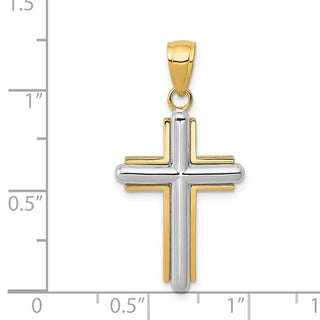 14k Yellow and White Gold Passion Cross Pendant K5489
