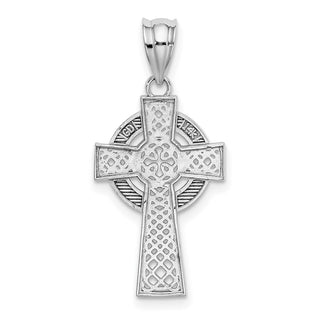14k White Gold Celtic Cross Pendant K5516