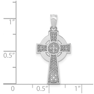 14k White Gold Celtic Cross Pendant K5516
