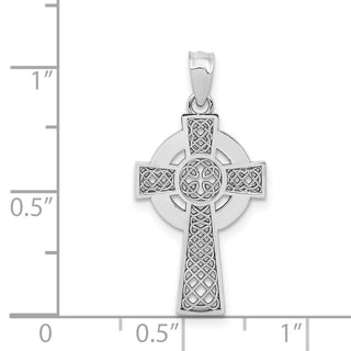14k White Gold Celtic Cross Pendant K5516