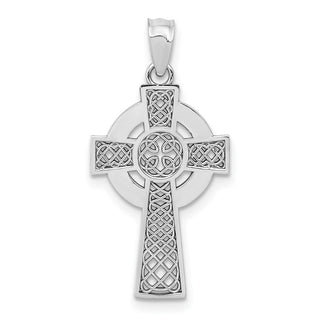 14k White Gold Celtic Cross Pendant K5516