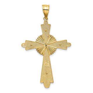 14k Yellow and White Gold Polished Cross Pendant