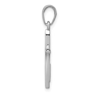 14k White Gold Polished Stick Cross With Tapered Ends Pendant