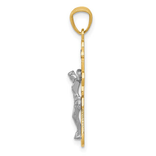 14k Yellow and White Gold with Rhodium Small Passion Crucifix Pendant