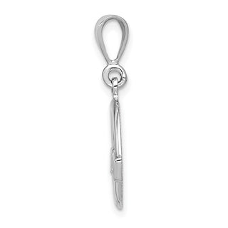 14k White Gold Claddagh Pendant K558