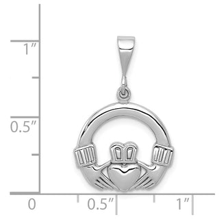 14k White Gold Claddagh Pendant K558