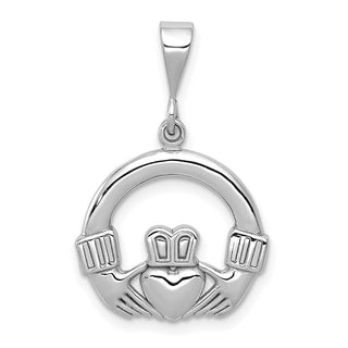 14k White Gold Claddagh Pendant K558