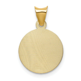 14k Yellow Gold Polished and Diamond-Cut Corpus Circle Pendant K5619