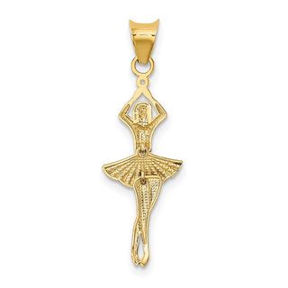 14k Yellow Gold And Rhodium Polished Moveable Dancer Pendant