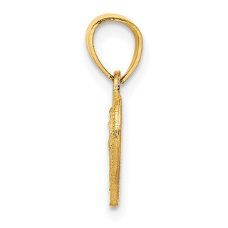 14k Yellow Gold Diamond-Cut Lattice Heart Pendant