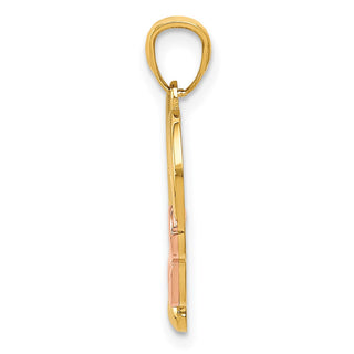 14k Yellow and Rose Gold Polished Infinity Heart Pendant