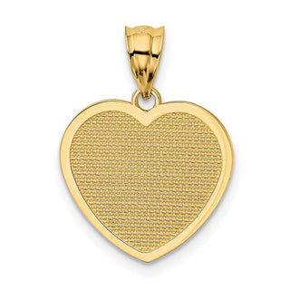 14k Yellow Gold Te Amo Heart Pendant - Solid Polished