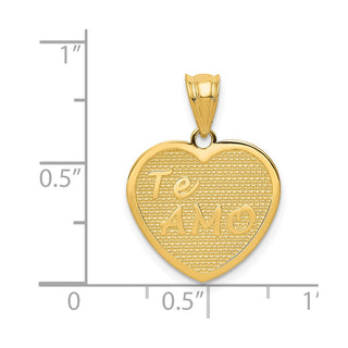 14k Yellow Gold Polished Te Amo Heart Pendant
