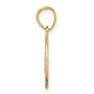 14k Two-Tone Gold W/White Rhodium CZ 15 Pendant