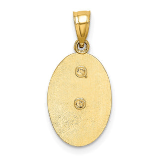 14k Two-Tone Gold W/White Rhodium Diamond-Cut Lady Of Guadalupe 15 Pendant