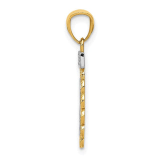 14k Yellow Gold and Rhodium Sweet 16 w/Filigree Pendant