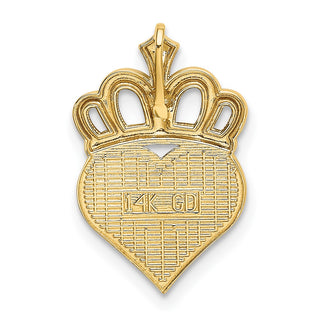 14k Yellow Gold and Rhodium Polished Daddys Little Girl Heart Slide