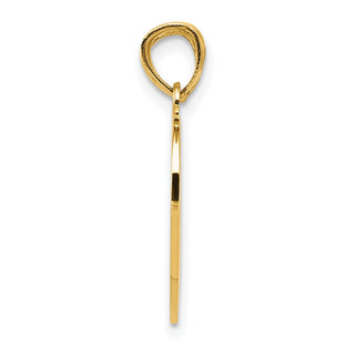 14k Yellow Gold Satin and Polished Daughter Mom Break Apart Heart Pendant
