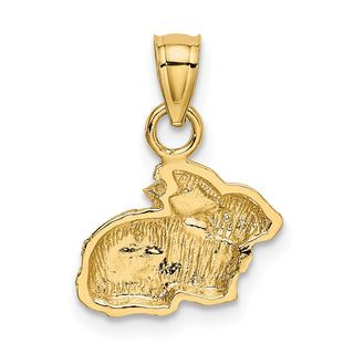 14k Yellow Gold Polished Rabbit Pendant