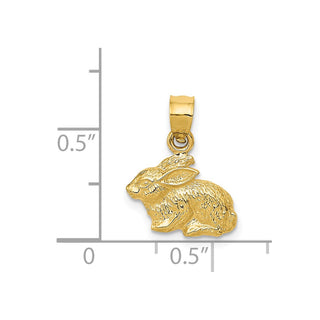 14k Yellow Gold Polished Rabbit Pendant