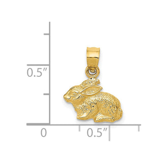 14k Yellow Gold Polished Rabbit Pendant