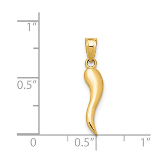 14k Yellow Gold Italian Horn Pendant