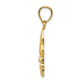 14k Yellow Gold Polished Fleur De Lis Pendant K5941
