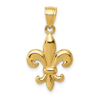 14k Yellow Gold Polished Fleur De Lis Pendant K5941