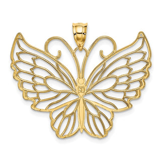 14k Yellow Gold Polished Butterfly Pendant K5986