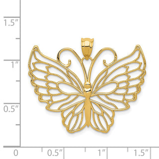 14k Yellow Gold Polished Butterfly Pendant K5986