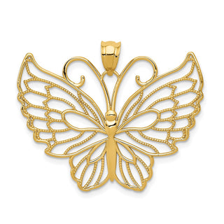 14k Yellow Gold Polished Butterfly Pendant K5986