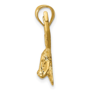 14k Yellow Gold Polished Deer Head Pendant
